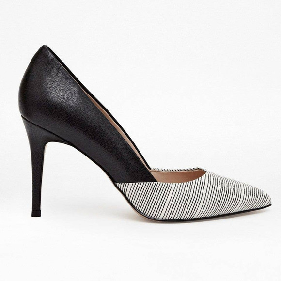 French Connection Elodie Black and White Pumps, Size 38 🔴CLEARANCE🔴 - Picture 1 of 6